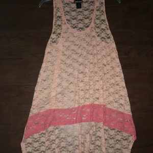 Peach High-Low Dress